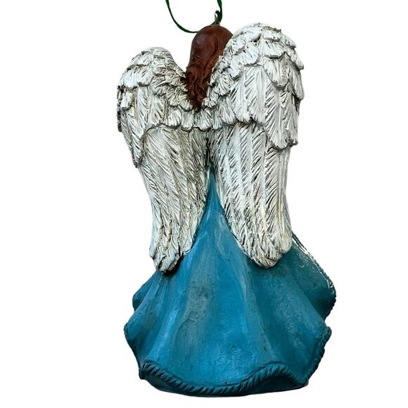 Alaska Angel Christmas Ornament Hand Painted Highlights Forget Me Not Flowers - Picture 2 of 14